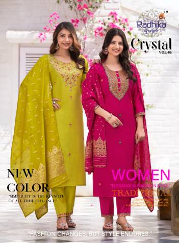 CRYSTAL VOL 6 BY RADHIKA LIFE STYLE DESIGNER SILK SALWAR SUIT WHOLESALER IN INDIA